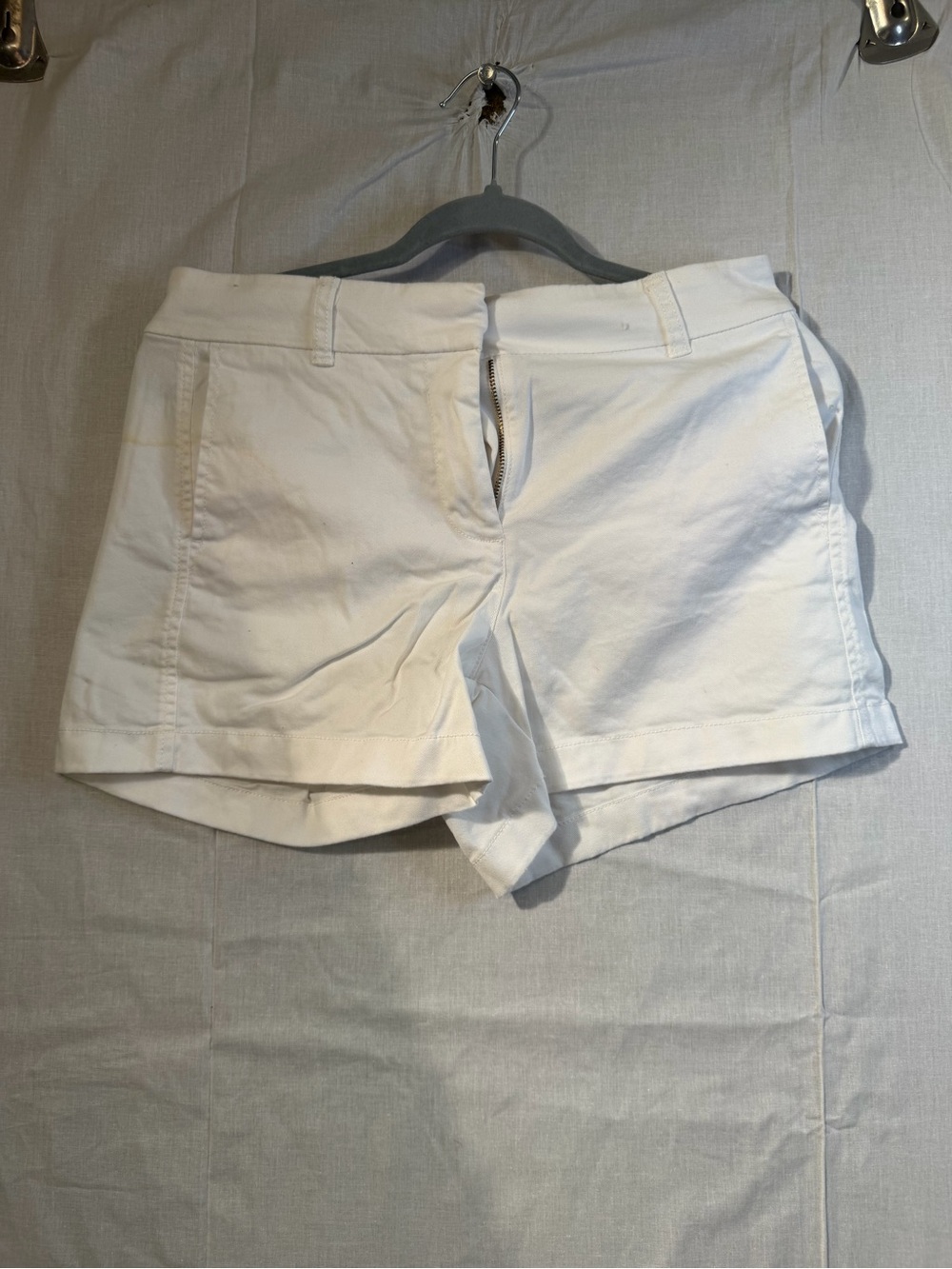 J. Crew Size 6 White High-Rise Cotton Blend Shorts